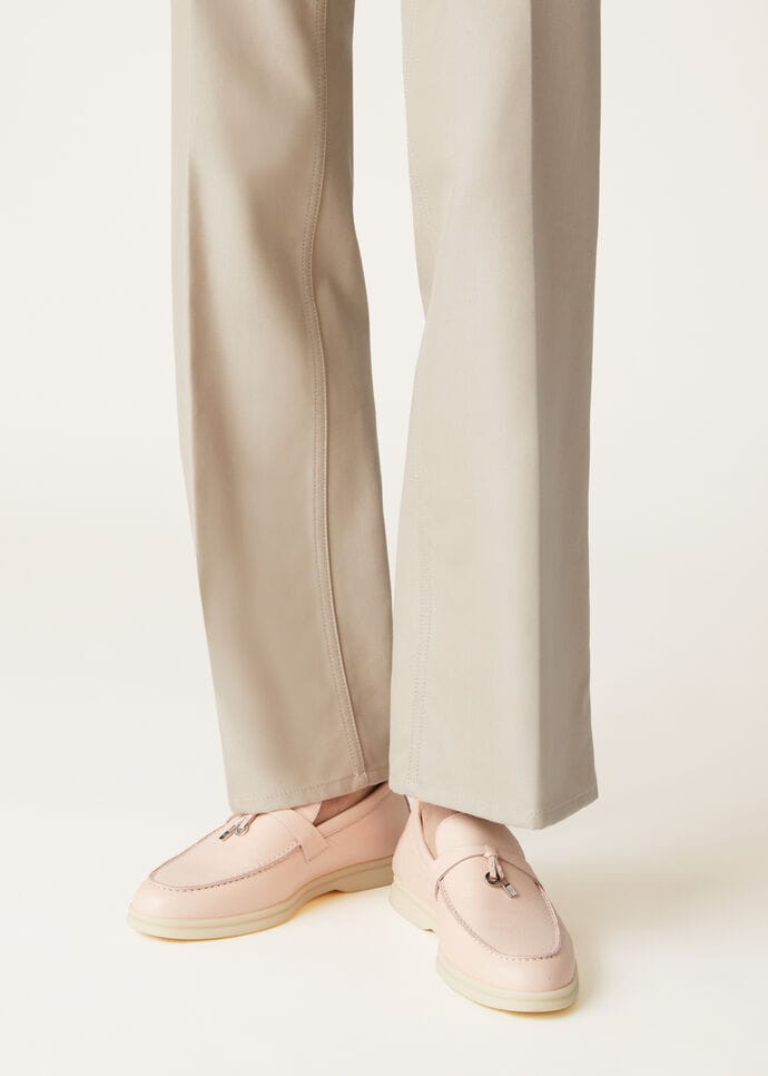 サマー・チャーム・ウォーク・ローファー ディアスキン プラムフラワー