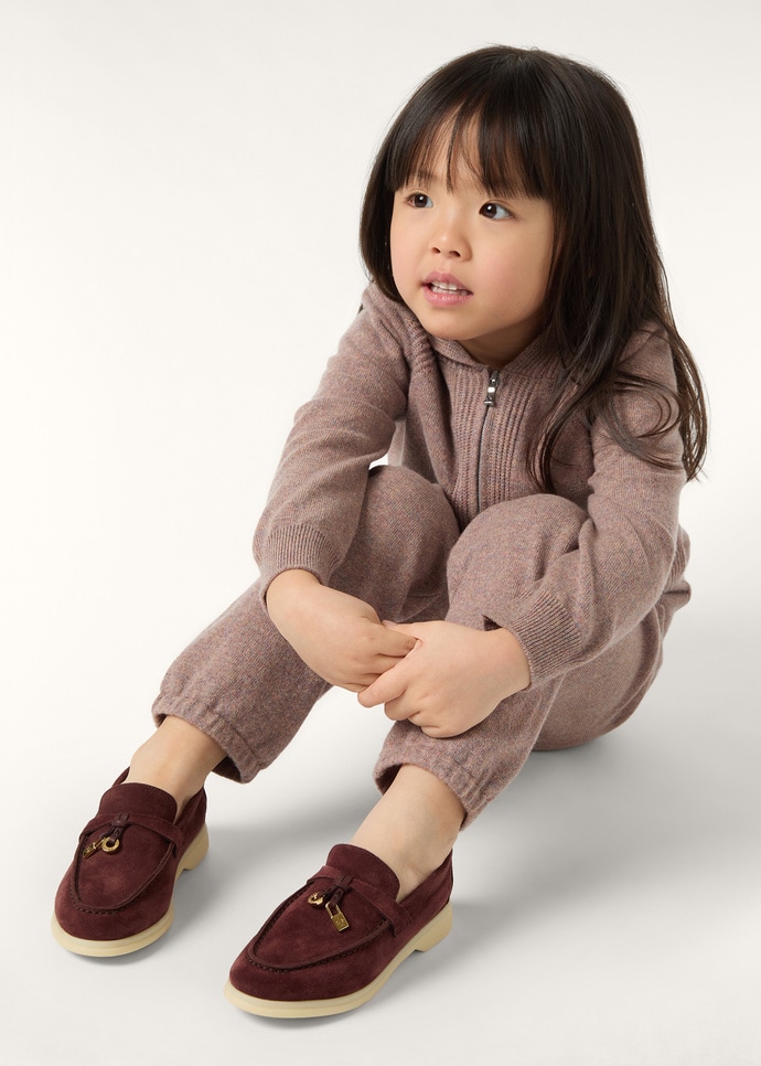 Kid's Summer Charms Walk Loafer Suede Oxblood | Loafers Loro Piana BE