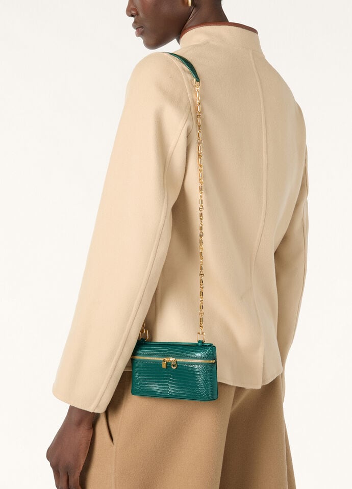 Extra Pocket Mini Pouch Lizard Leather Jazz Club/Sun Gold | Micro