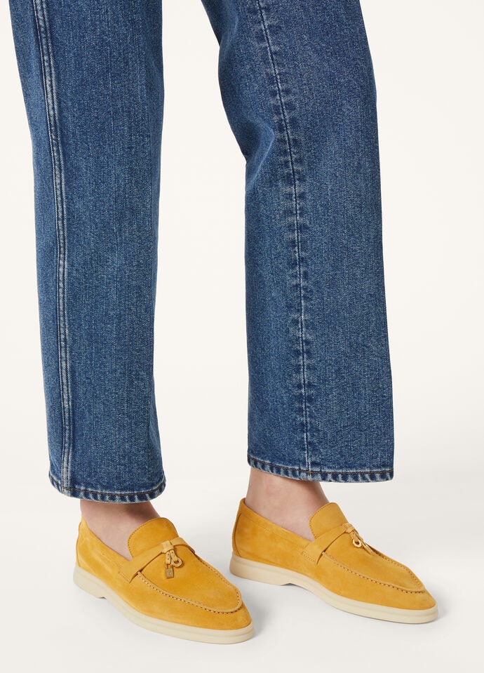 サマー・チャーム・ウォーク・モカシン スエード サフランティー