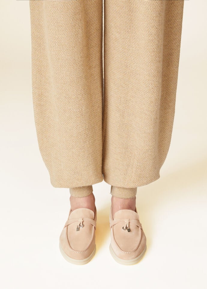 サマー・チャーム・ウォーク・モカシン スエード ピンクサンド