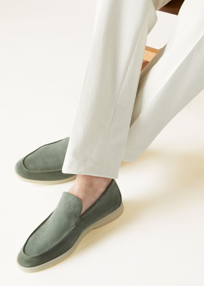 Summer Walk Loafer Suede Frozen Fir | Loafers Loro Piana US