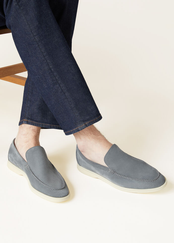 Summer Walk Loafer Suede Frozen Blue | Loafers Loro Piana US