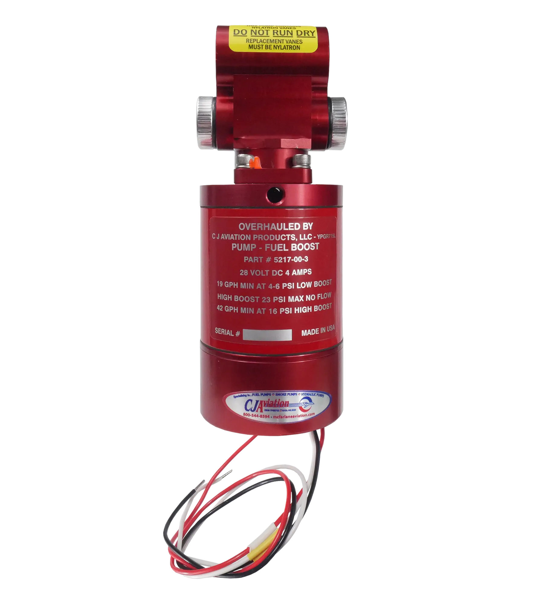 5217-00-3-SR20-OH/EX - FUEL PUMP, Overhaul Exchange, 28V