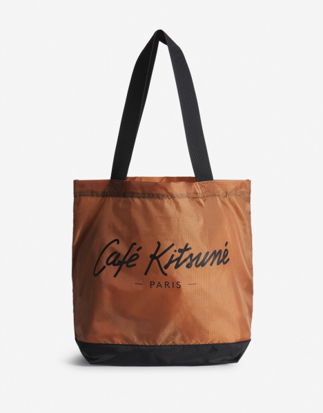 CAFE KITSUNE FOLDABLE RIPSTOP TOTE | Maison Kitsuné