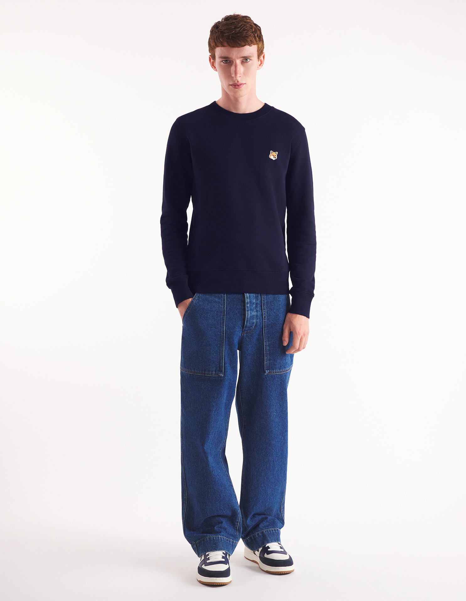 wake. sapporo MINNANO スウェット NAVY-WHI wake.sapporo MINNANO