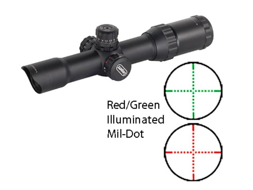 Leapers UTG AccuShot CQB Rifle Scope 30mm Tube 1-4x 28mm Red Green