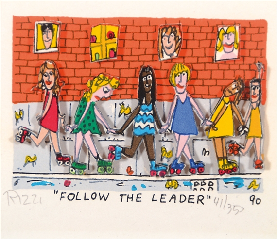 James Rizzi | Follow the Leader (1990) | MutualArt