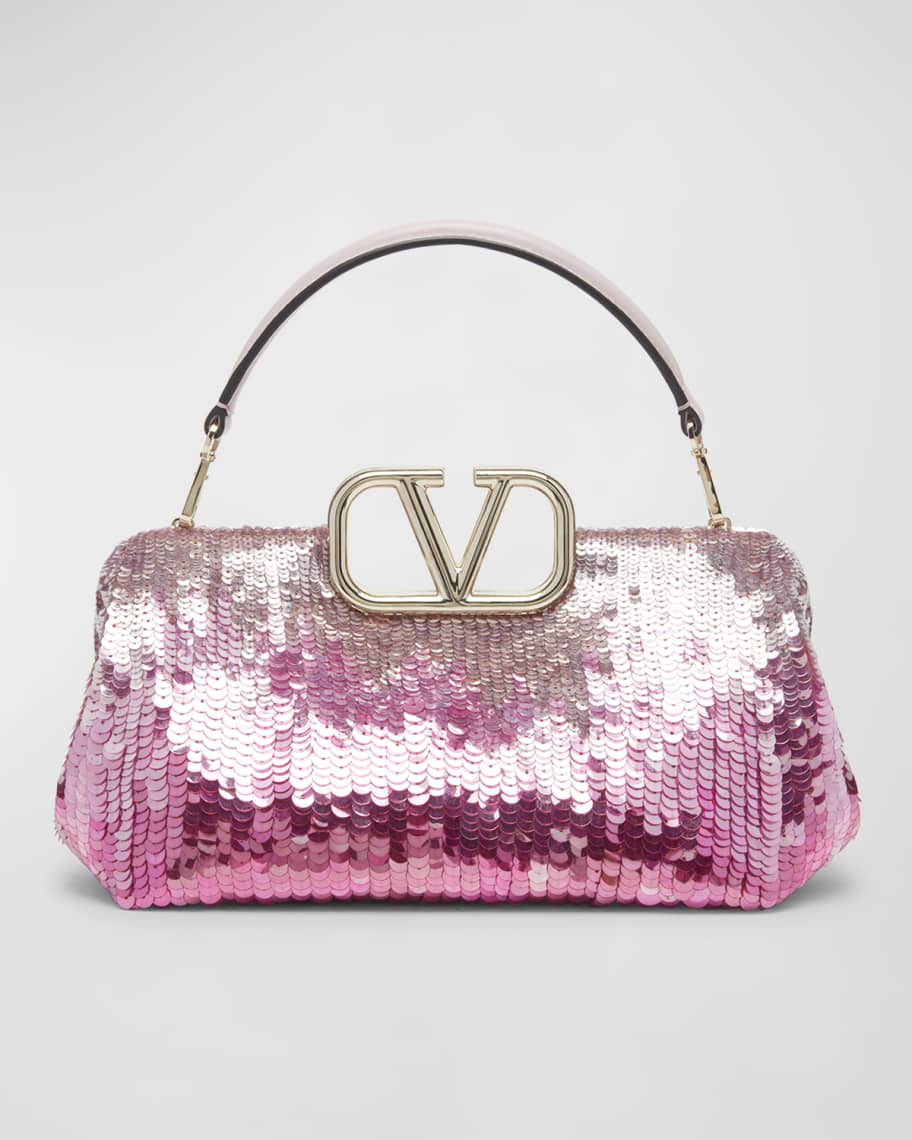 Valentino Garavani VLOGO Small Shaded Sequins Clutch Bag | Neiman