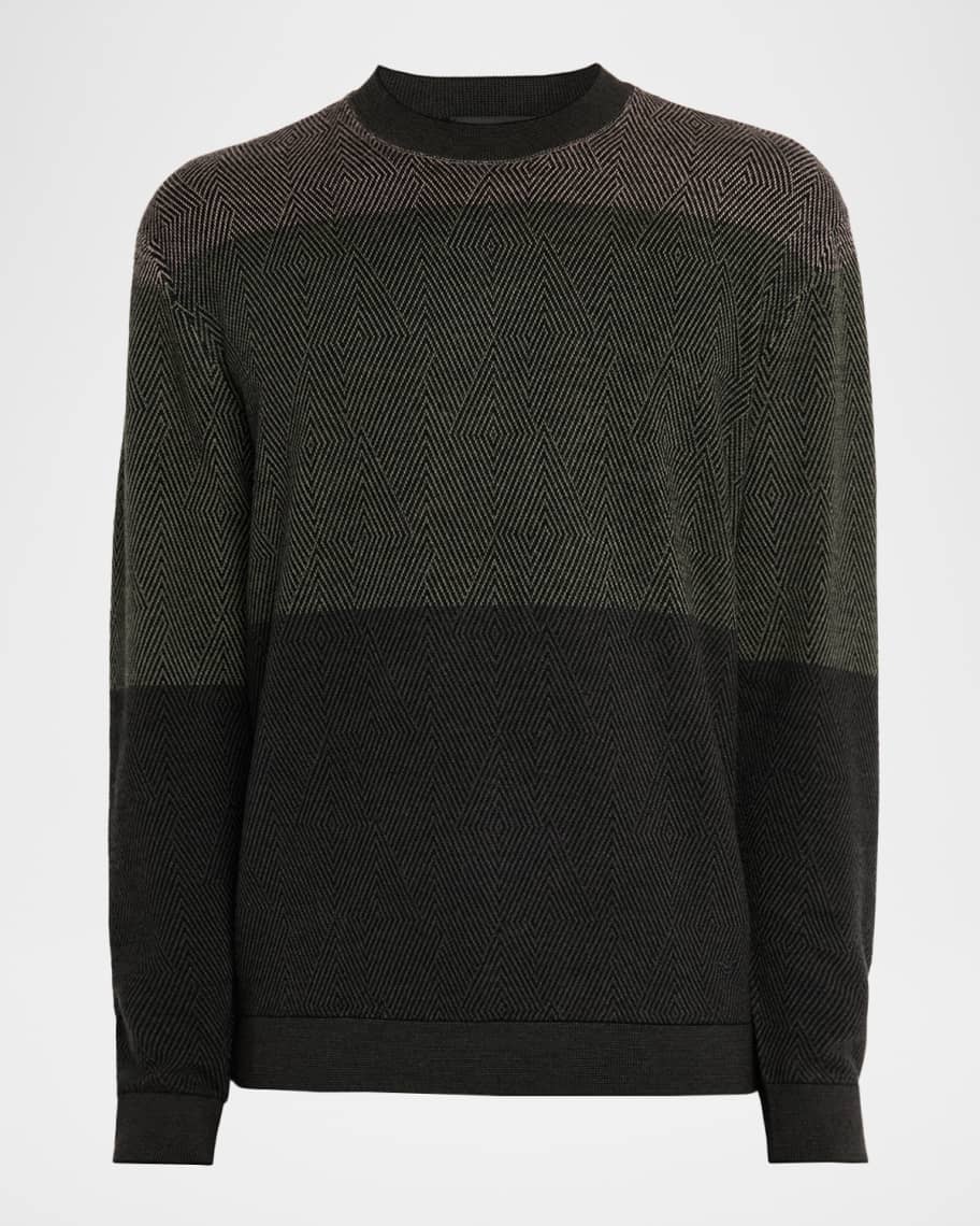 Emporio Armani Men's Colorblock Geo Knit Crewneck Sweater | Neiman