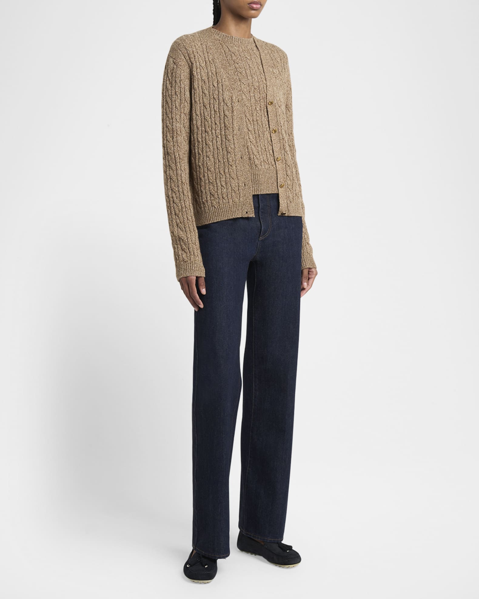 Loro Piana Baby Cashmere Cable Knit Cardigan | Neiman Marcus