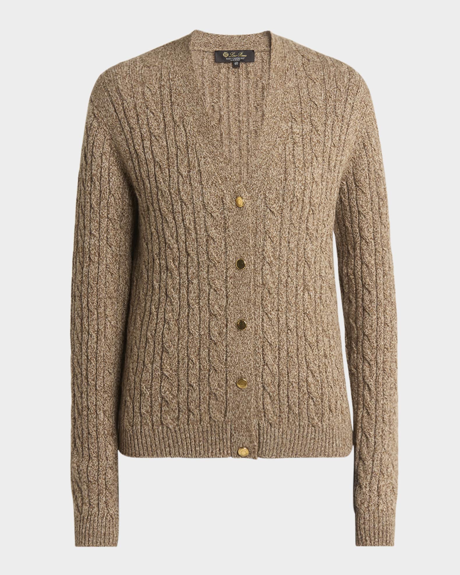 Loro Piana Baby Cashmere Cable Knit Cardigan | Neiman Marcus