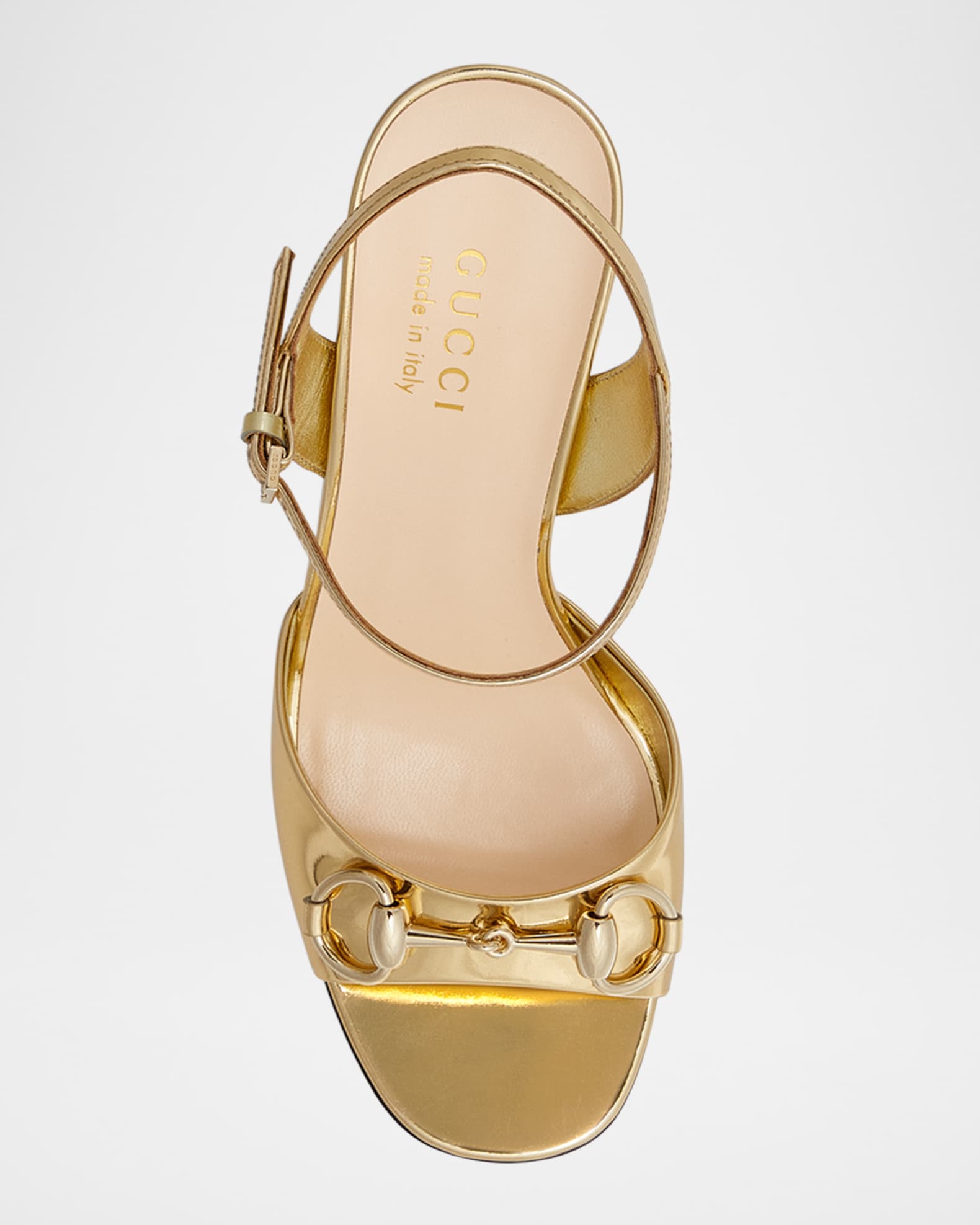 Gucci Lady Horsebit Metallic Leather Sandals | Neiman Marcus