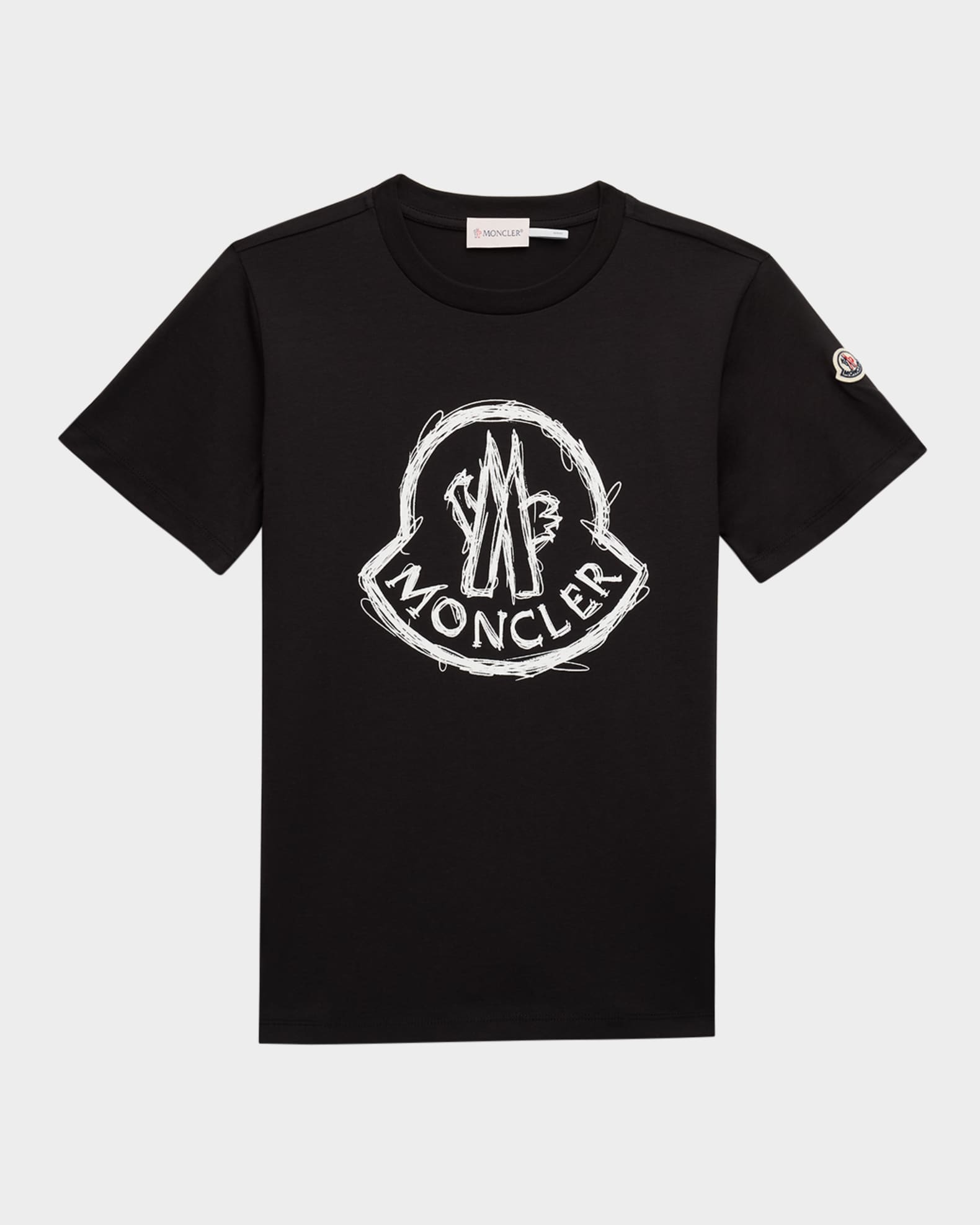 Moncler Boy's Scribble Bell Logo Short-Sleeve T-Shirt, Size 12-14