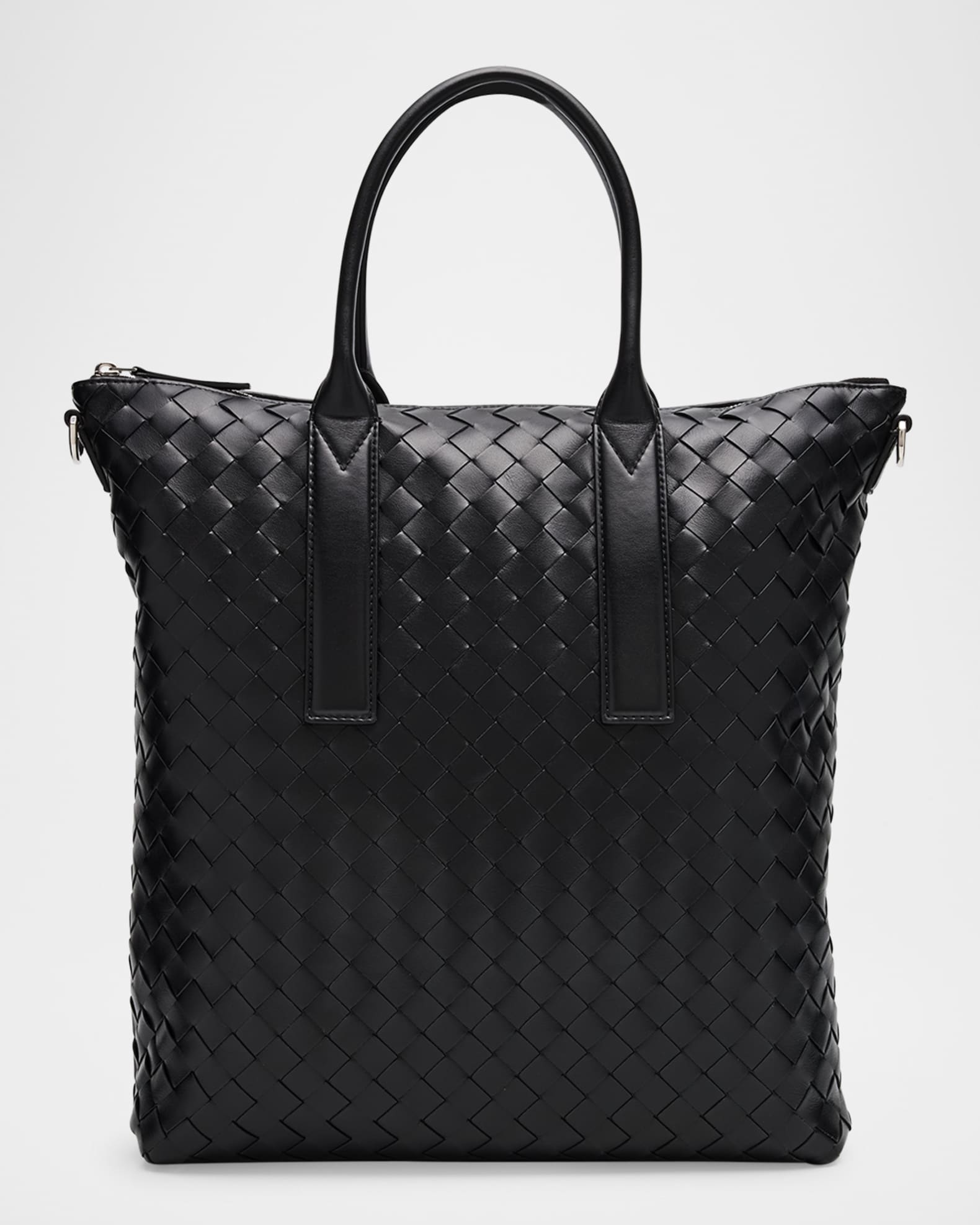 Bottega Veneta Men's Intrecciato Zip North-South Tote Bag | Neiman