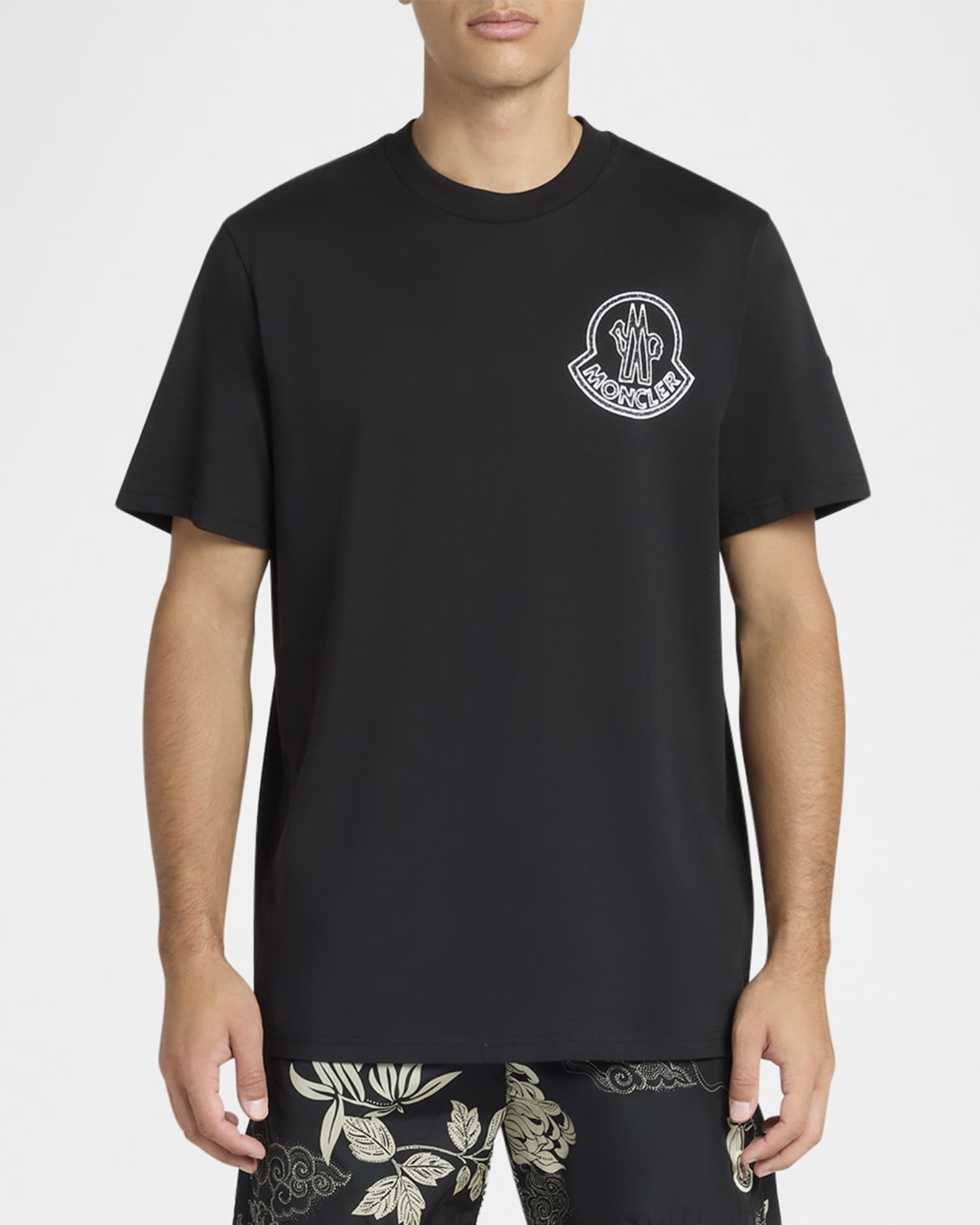 Moncler Men's Logo Crew T-Shirt | Neiman Marcus