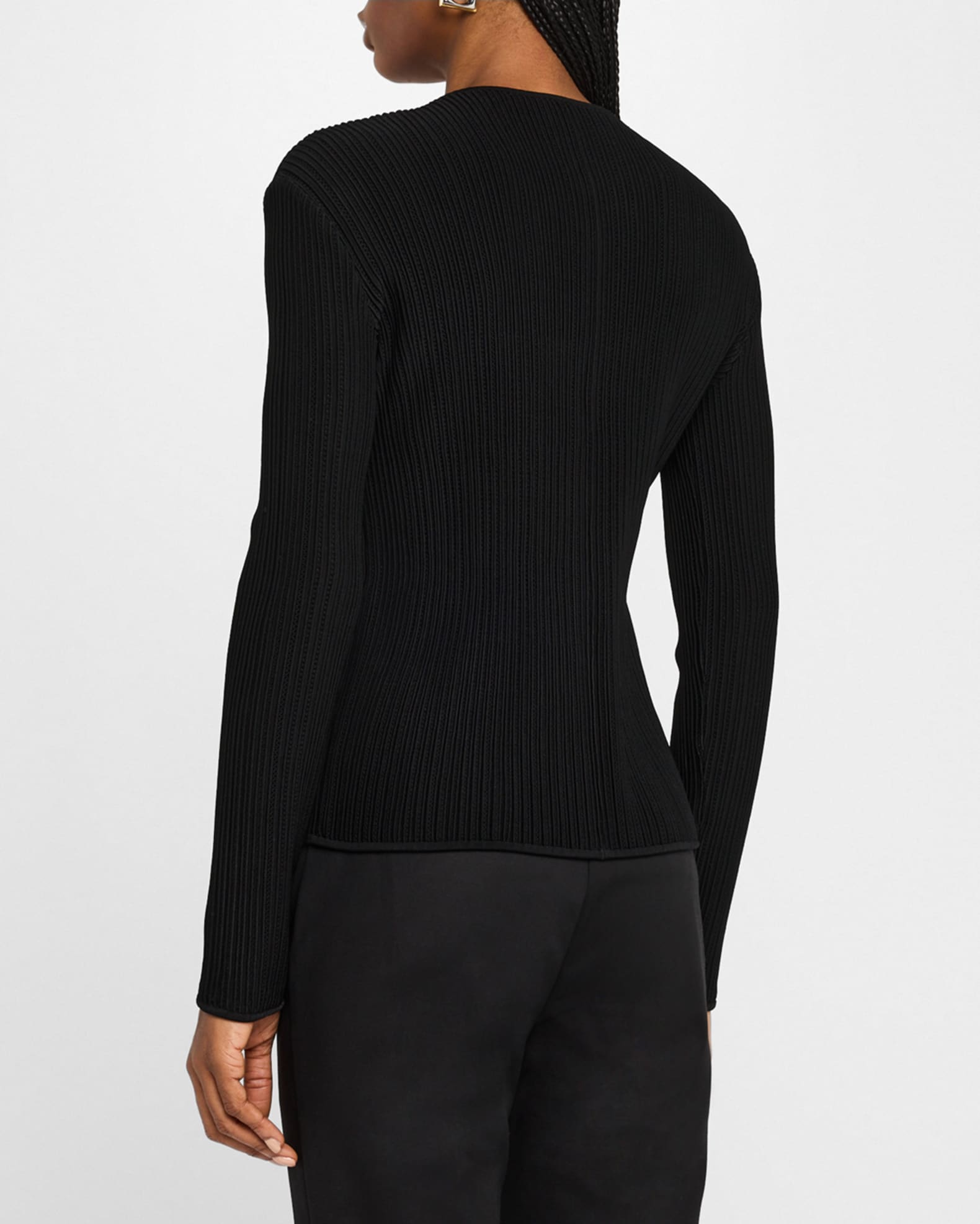 Emporio Armani Zip-Front Ottoman Knit Jacket | Neiman Marcus