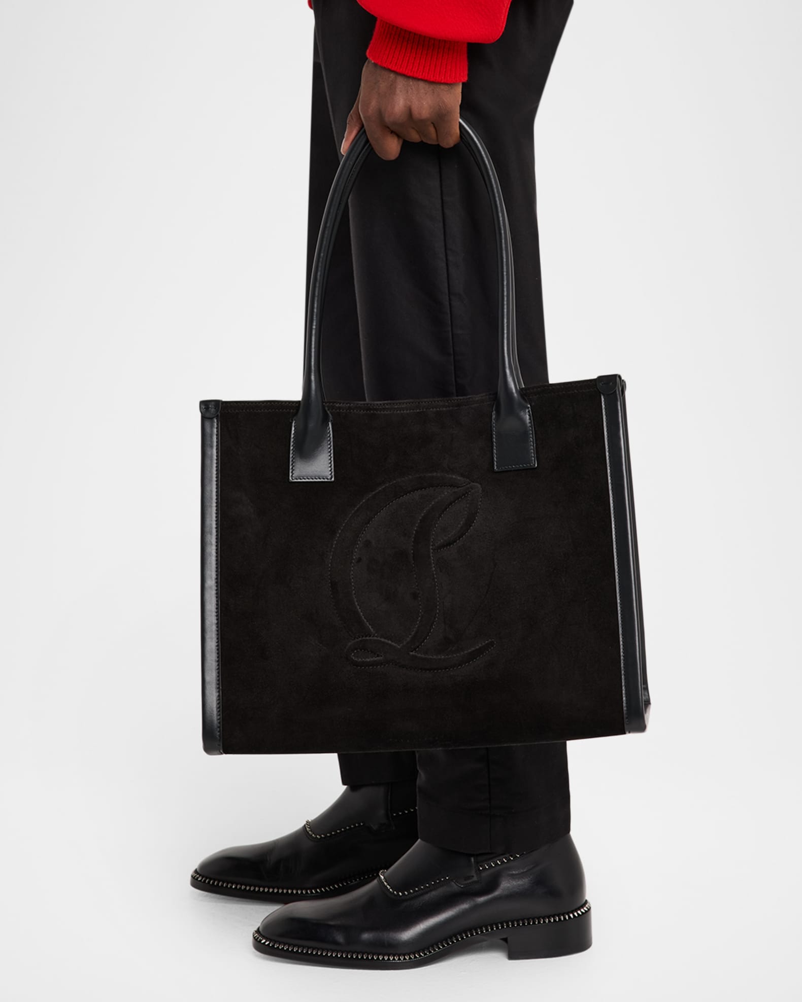 Christian Louboutin Men's By My Side Reversed Calf Leather Large