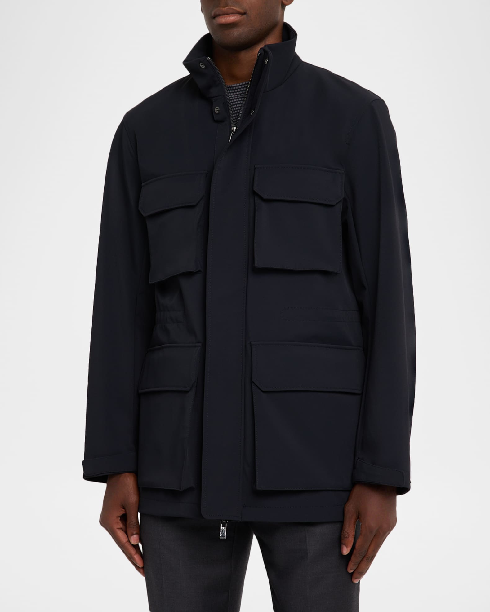 Emporio Armani Men's Nylon Four-Pocket Car Coat | Neiman Marcus