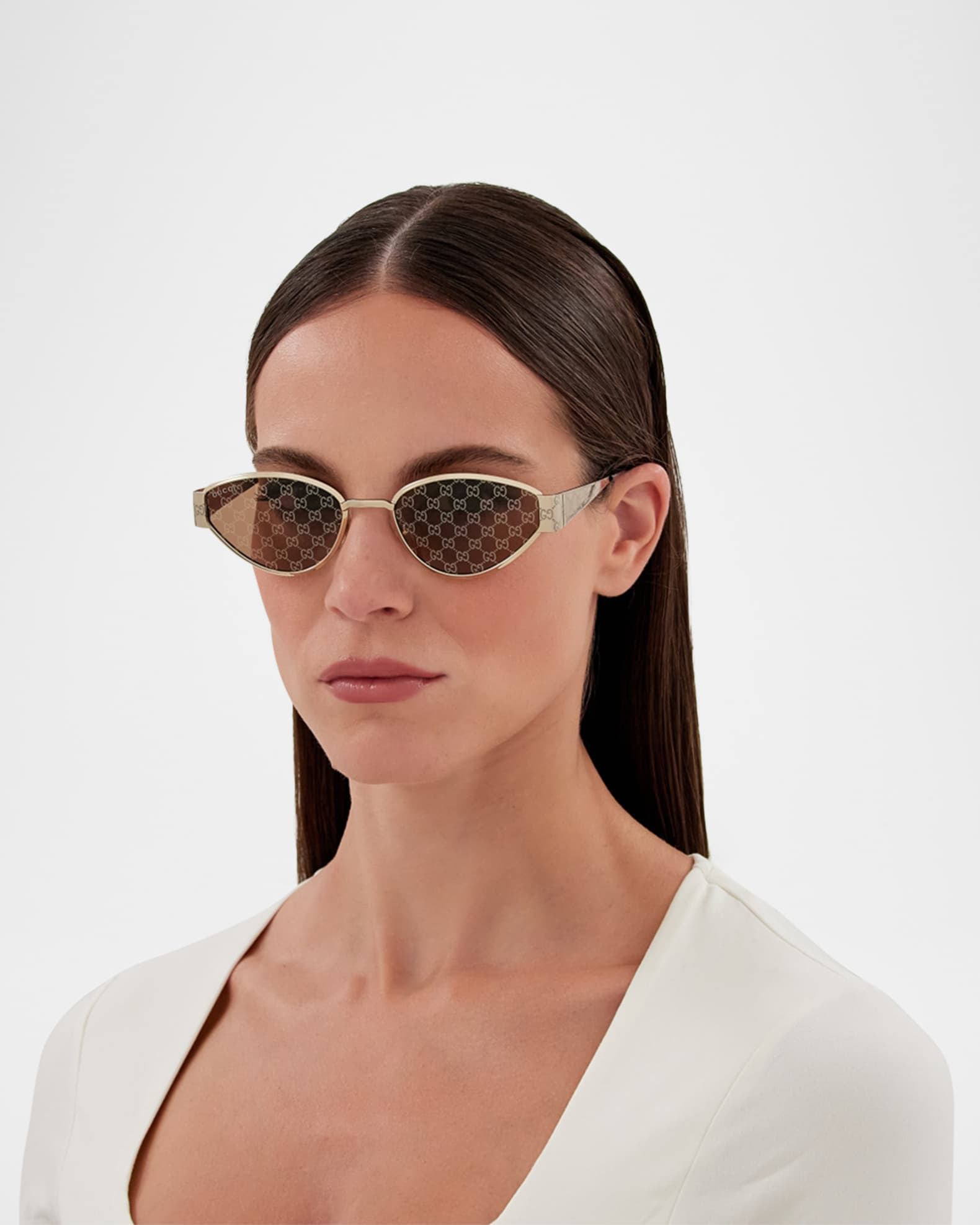 Gucci GG Metal Oval Sunglasses | Neiman Marcus