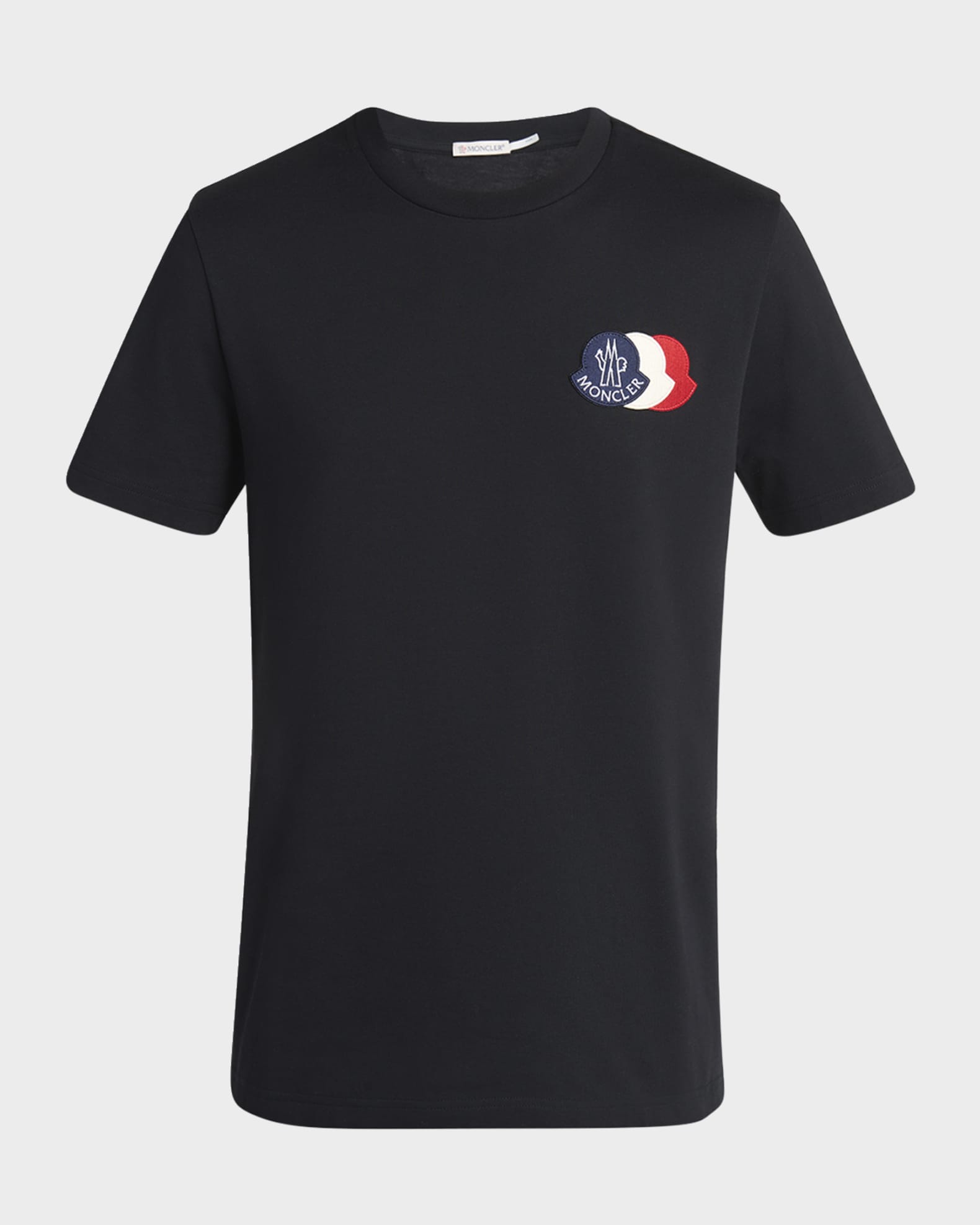 Moncler Men's Cotton Triple Logo Patch Crewneck T-Shirt | Neiman