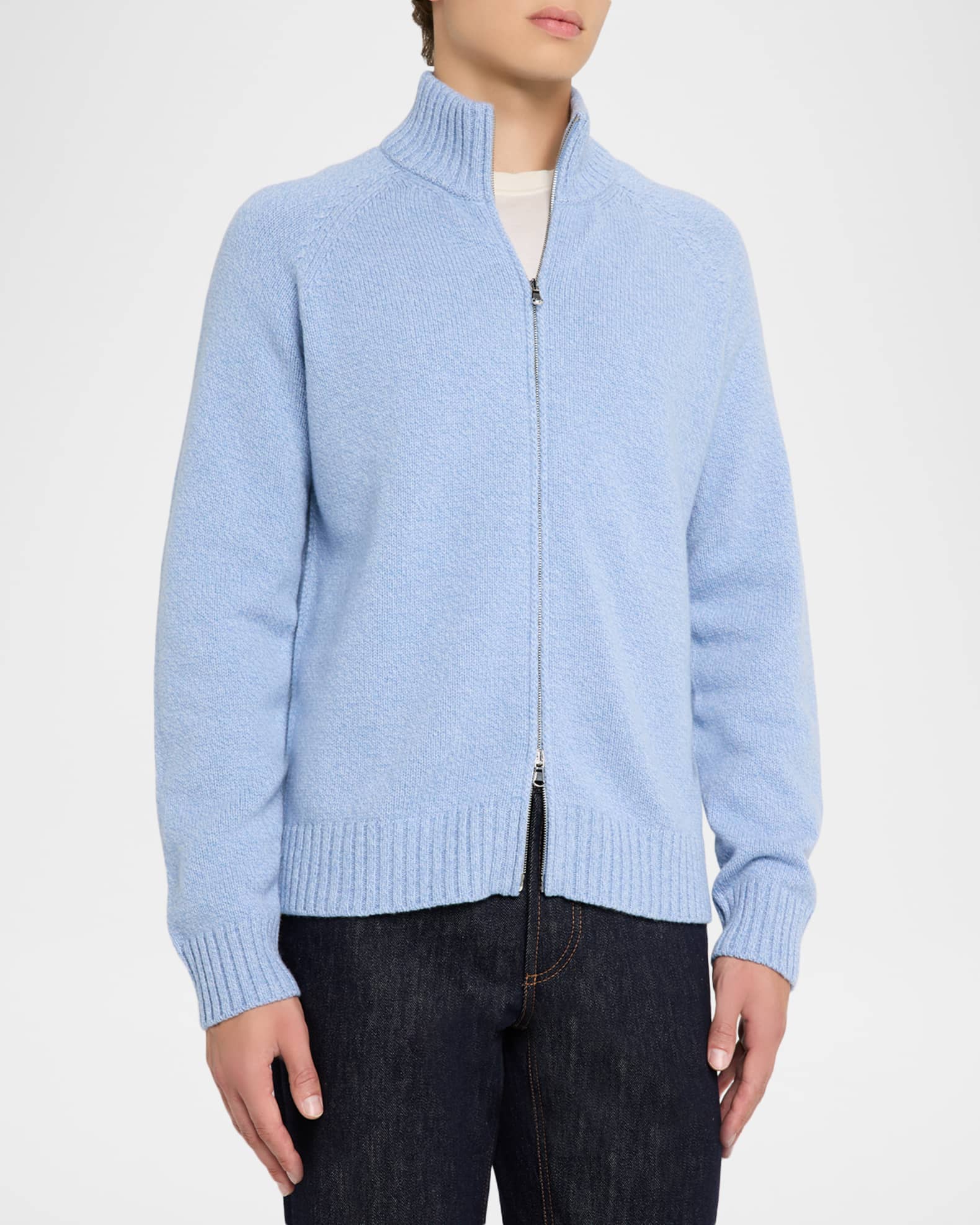 Bergdorf Goodman Men's Mouline Full-Zip Sweater | Neiman Marcus