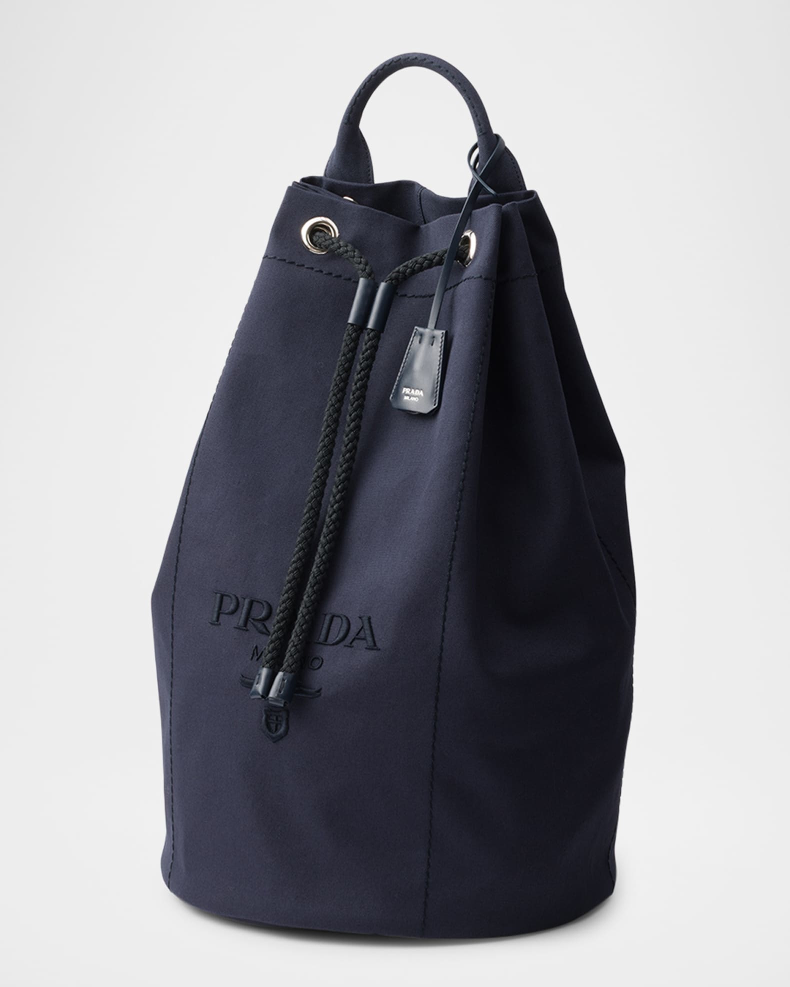 Prada Men's Canvas Drawstring Duffle Bag | Neiman Marcus
