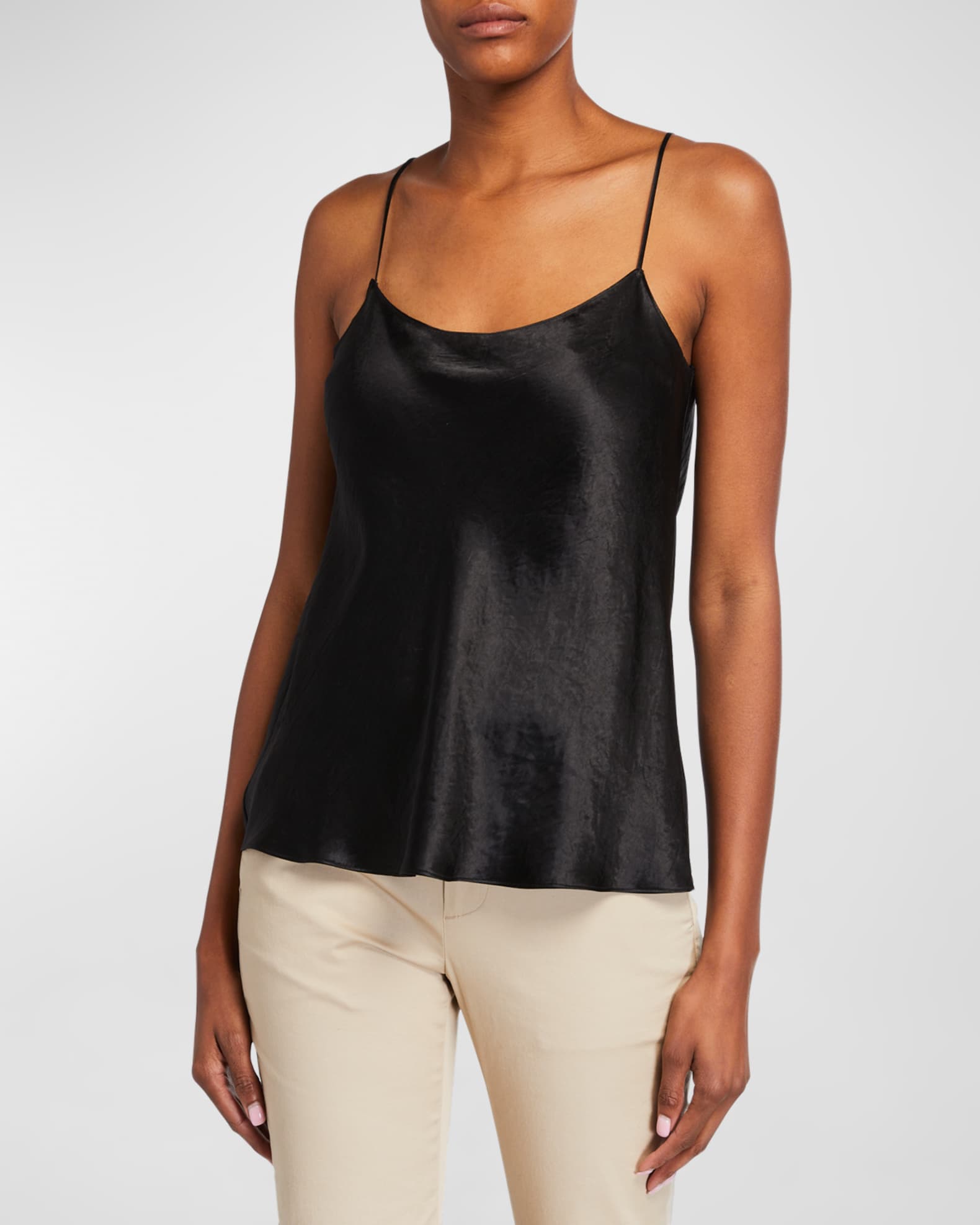 Vince Satin Scoop-Neck Cami | Neiman Marcus