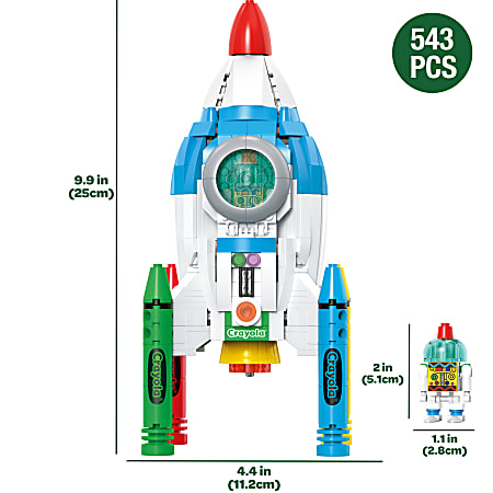 Brickcraft Crayola Rocket Ship Brick Building Set Set Of 543