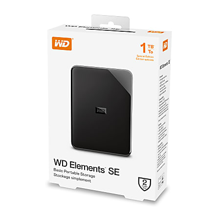 Western Digital Elements SE Portable HDD 1TB Black - Office Depot