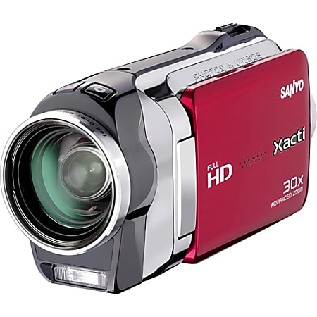 Sanyo Xacti VPC SH1 Digital Camcorder 2.7 LCD CMOS HD SD Red