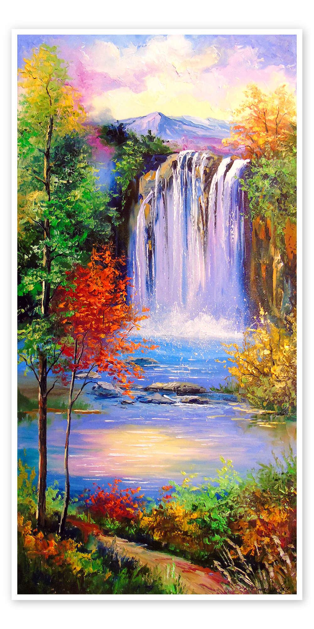 絵画 Mountain waterfall 絵画 Mountain Waterfall Mountain Waterfall
