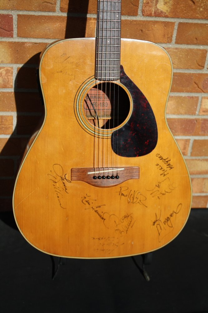 1971 Yamaha FG-180 Signed by Merle Haggard and Leona Williams