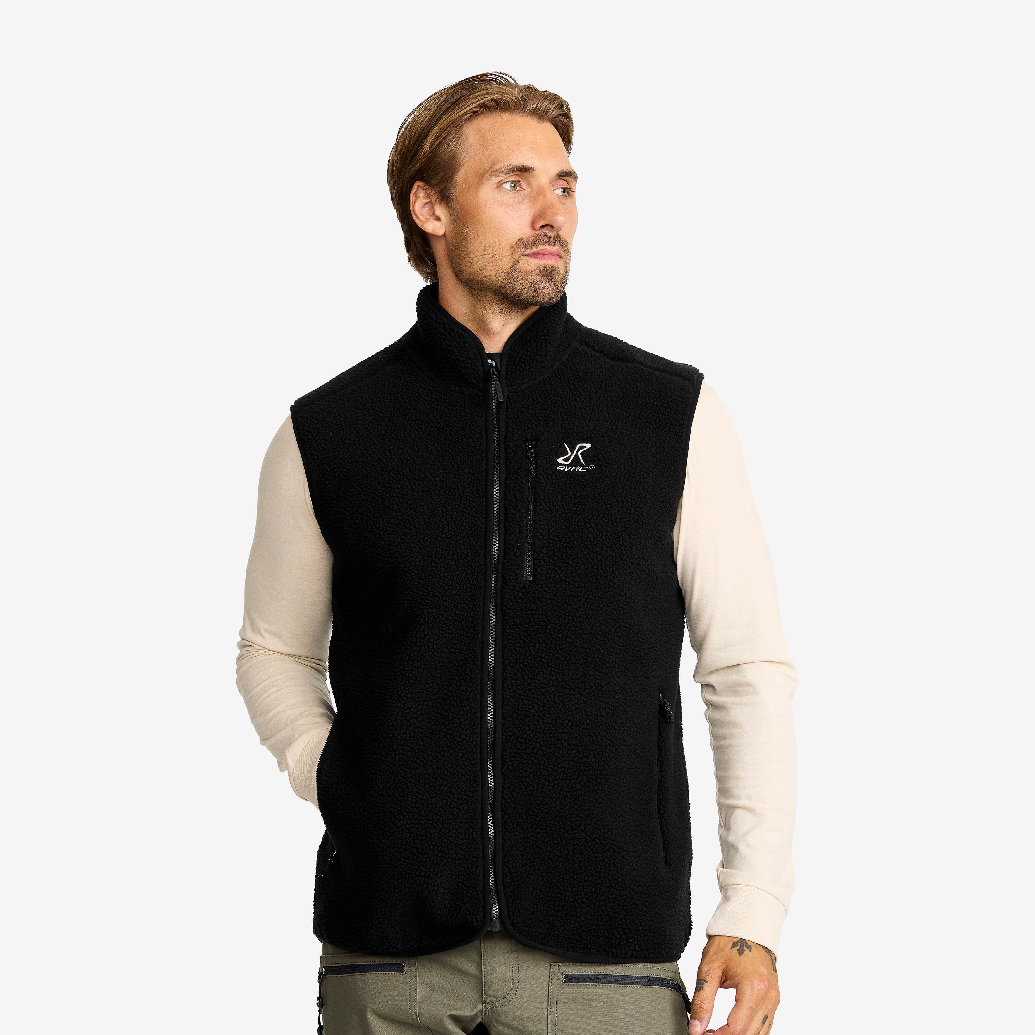 Canyon Full-zip Pile Fleece Gilet Men Black | RevolutionRace