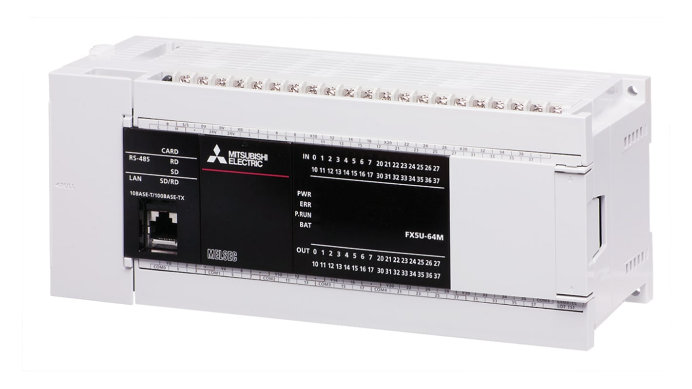 FX5U-64MR/ES | 三菱電機 FX5U PLC (CPUユニット) 32 入力 32 出力