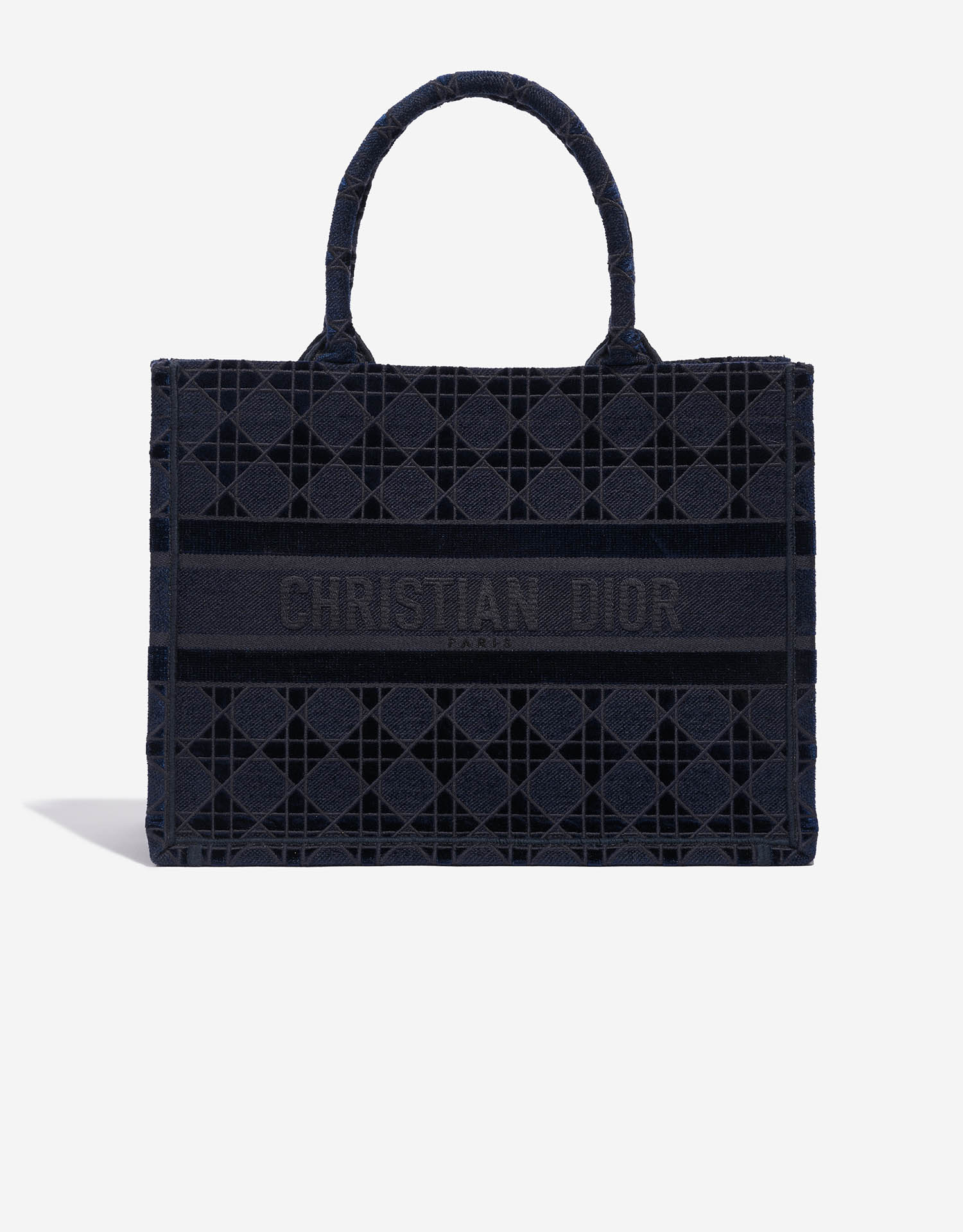 Dior Book Tote Medium Canvas / Velvet Navy Blue | SACLÀB