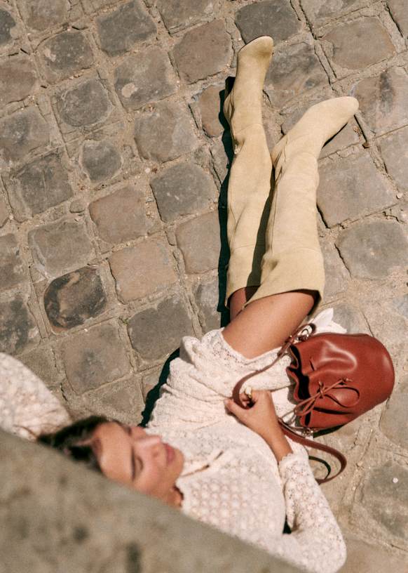 Colette Thigh High Boots - Black - Bovine leather - Sézane