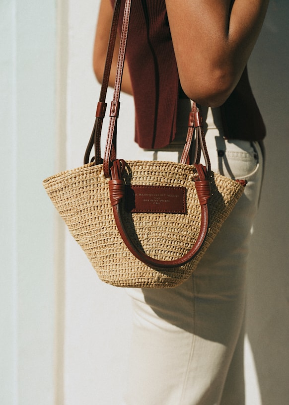 Justine Mini Basket Bag - Natural Raffia - Raffia - Octobre Éditions
