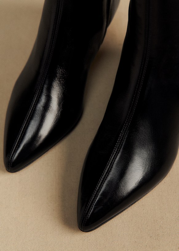 Garance Ankle Boots - Chocolate patent - Bovine leather - Sézane