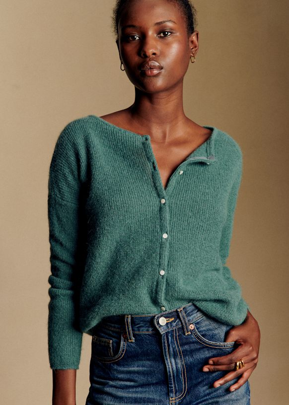 Gaspard Cardigan - Sage - Super kid mohair - Sézane