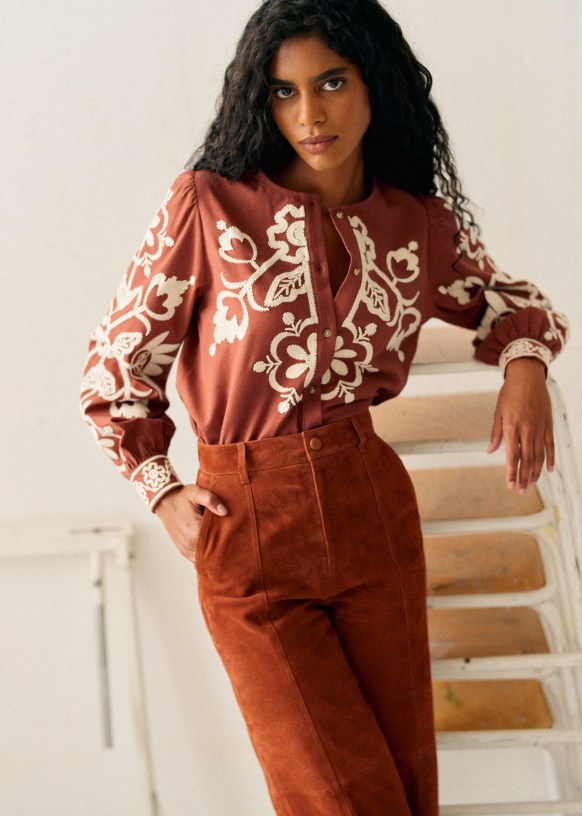 Felicianne Shirt - Ecru/Chambray - Sézane