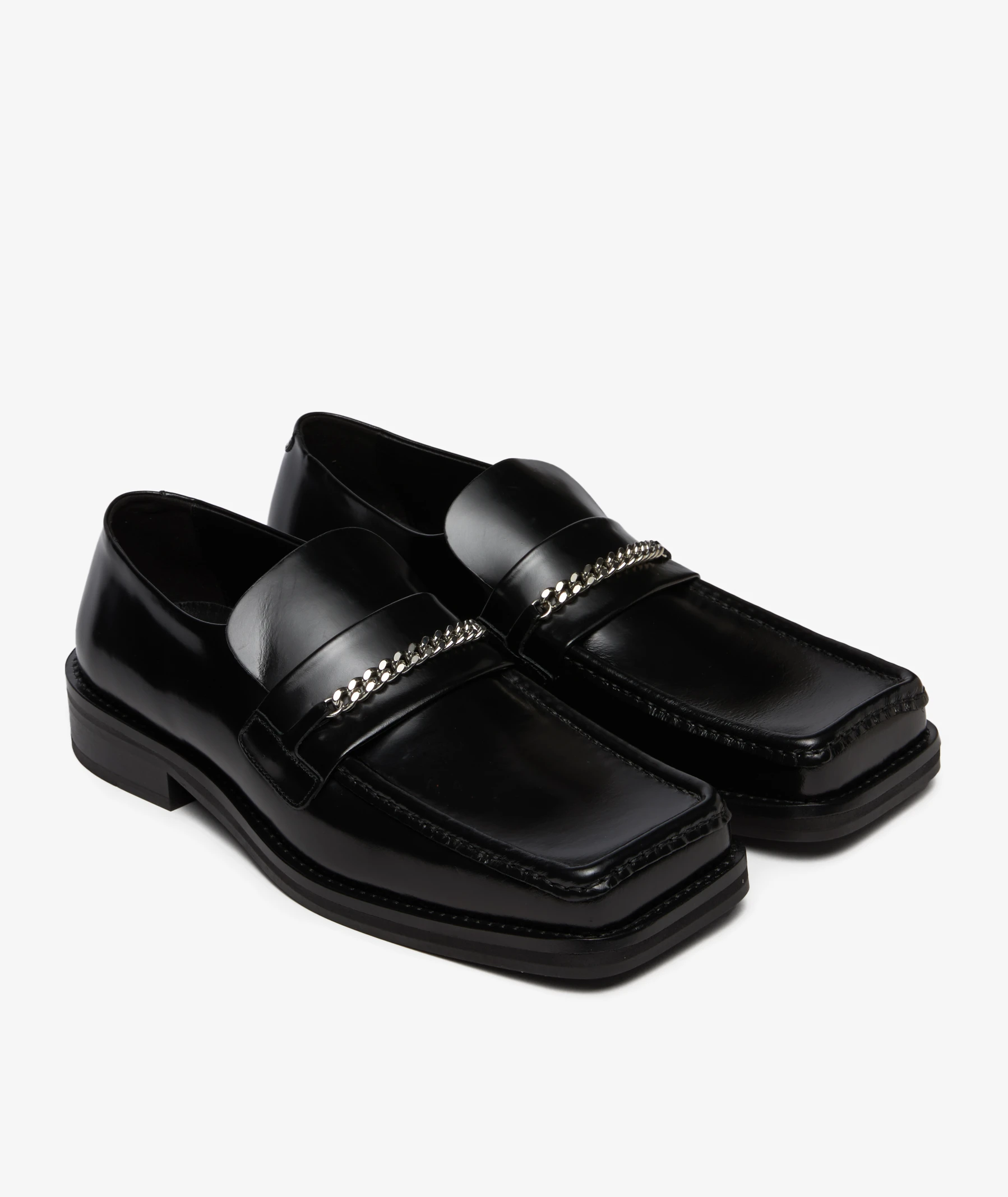 Martine Rose Square Toe Loafers in Black | SVD USA