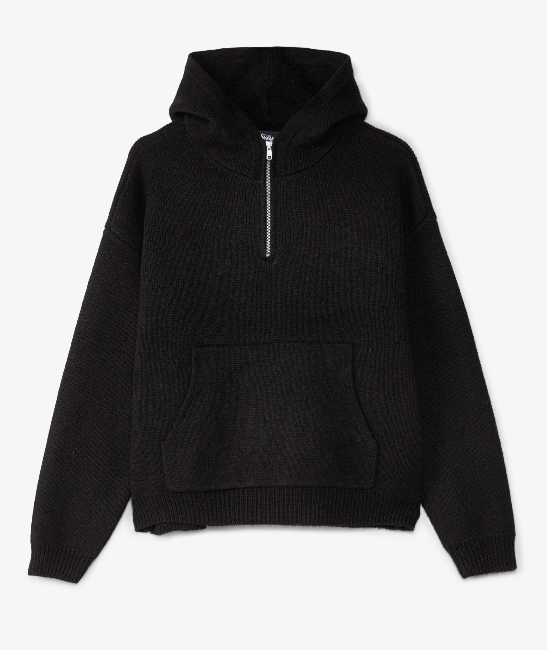 Stüssy Quarter Zip Knit Hoodie | 117278-BLAC | SVD USA