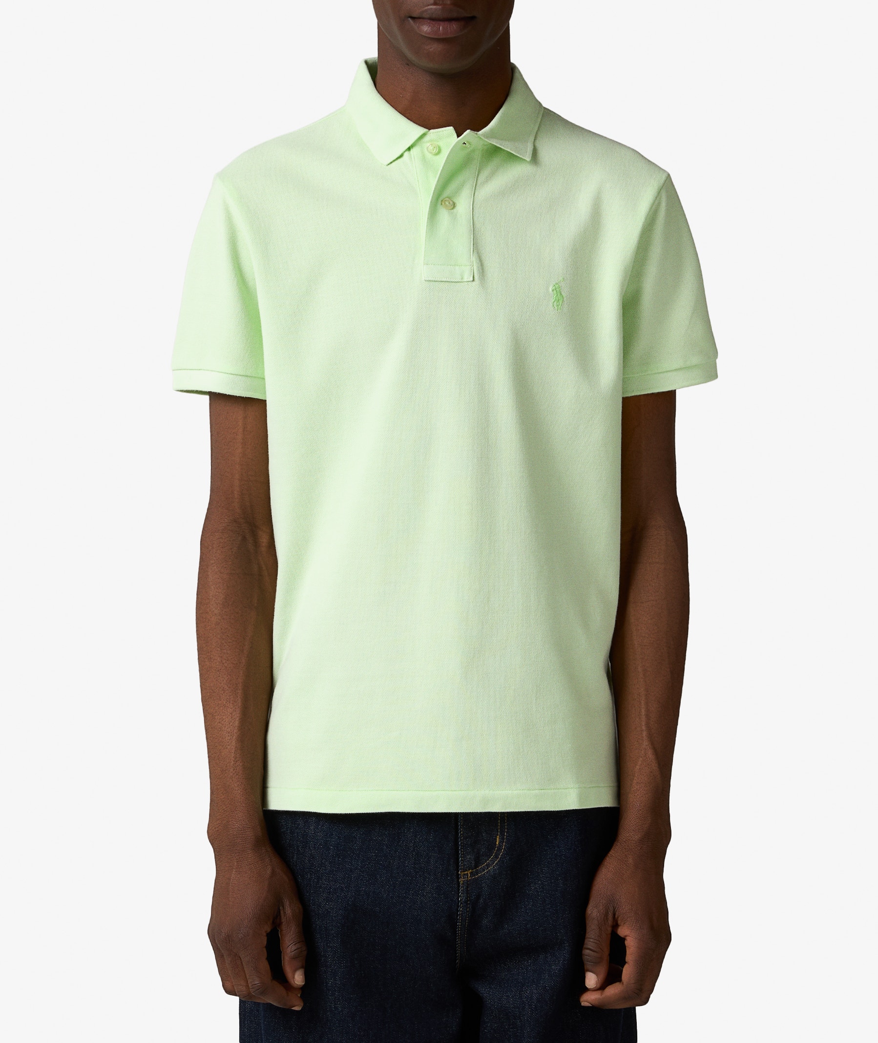 Polo Ralph Lauren Mineral-Dyed Mesh Polo Shirt in Pastel Green