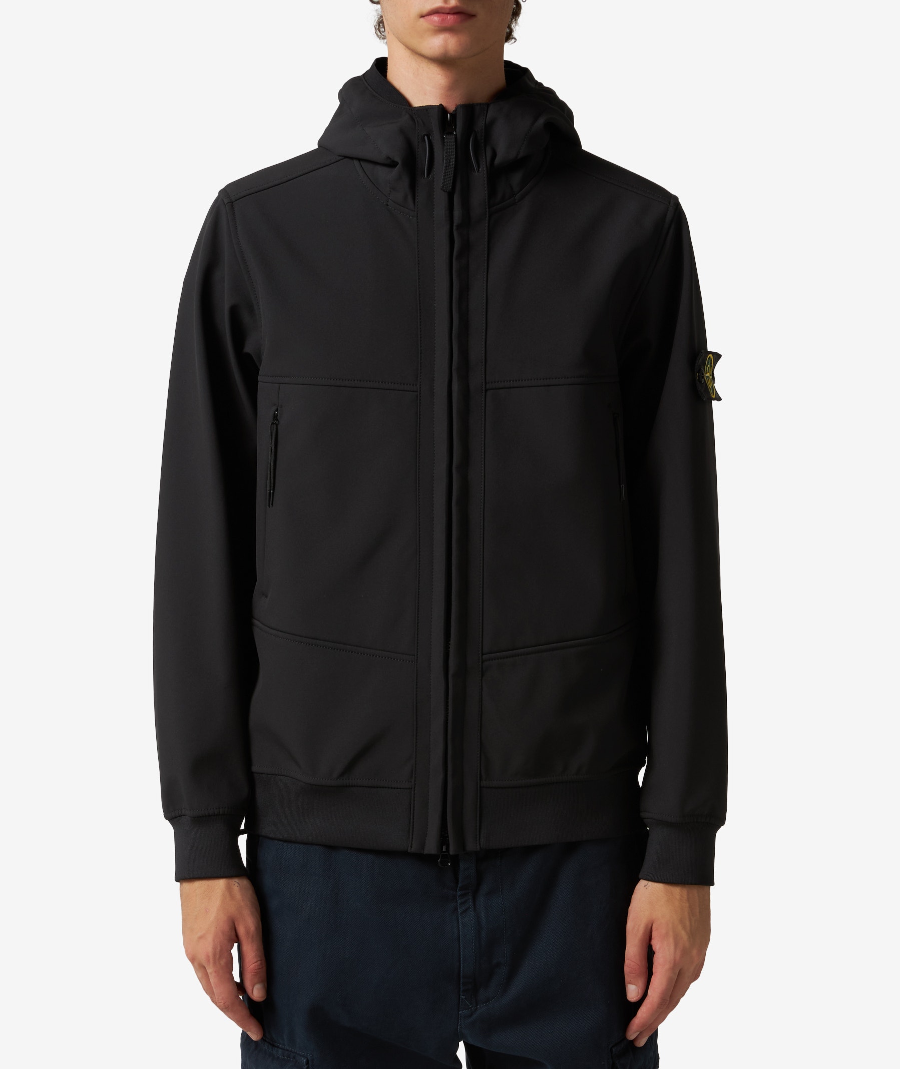 Stone Island Light Soft Shell Jacket in Black | SVD USA