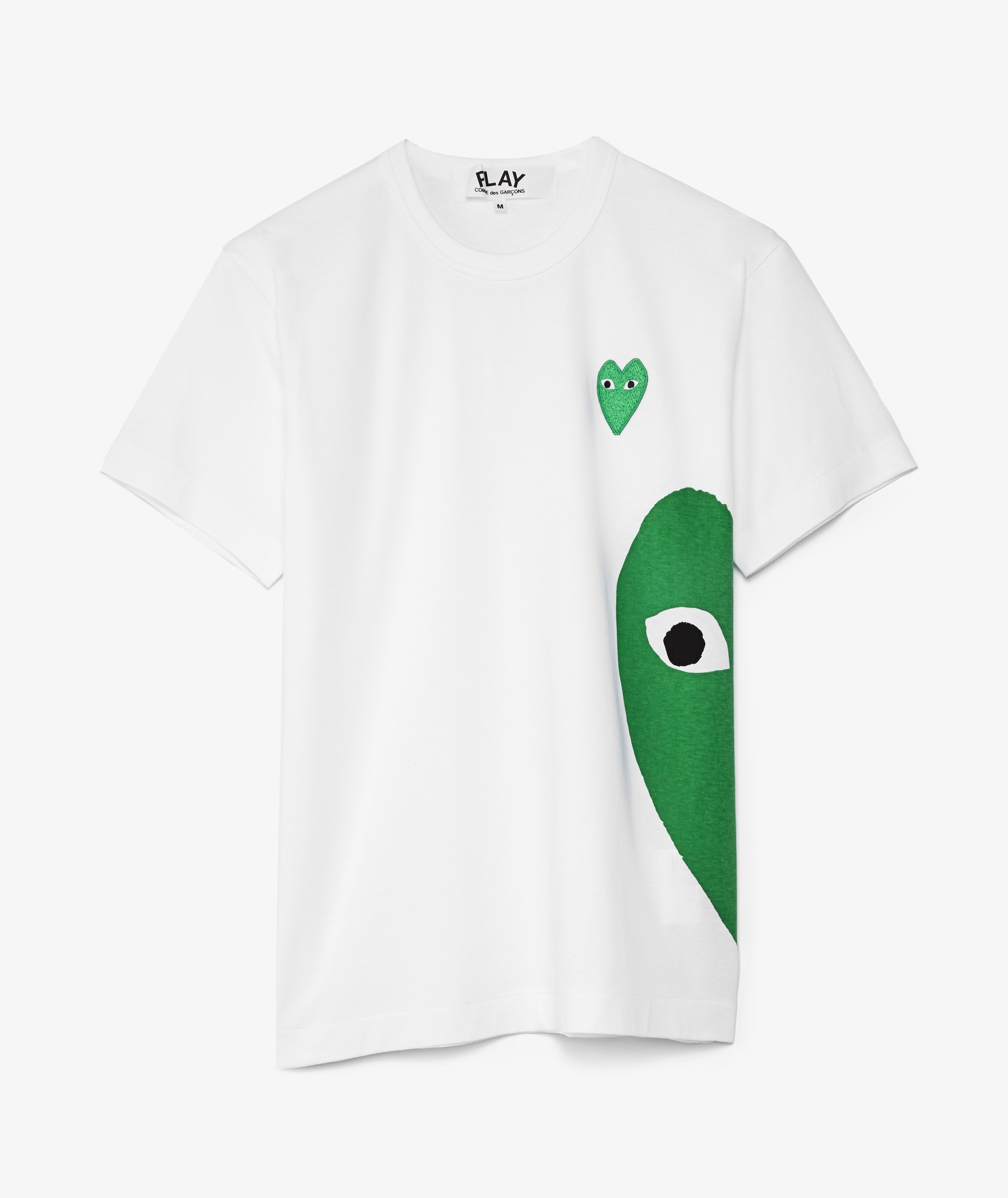 Comme des Garçons Play Green Heart T-Shirt in White | SVD USA
