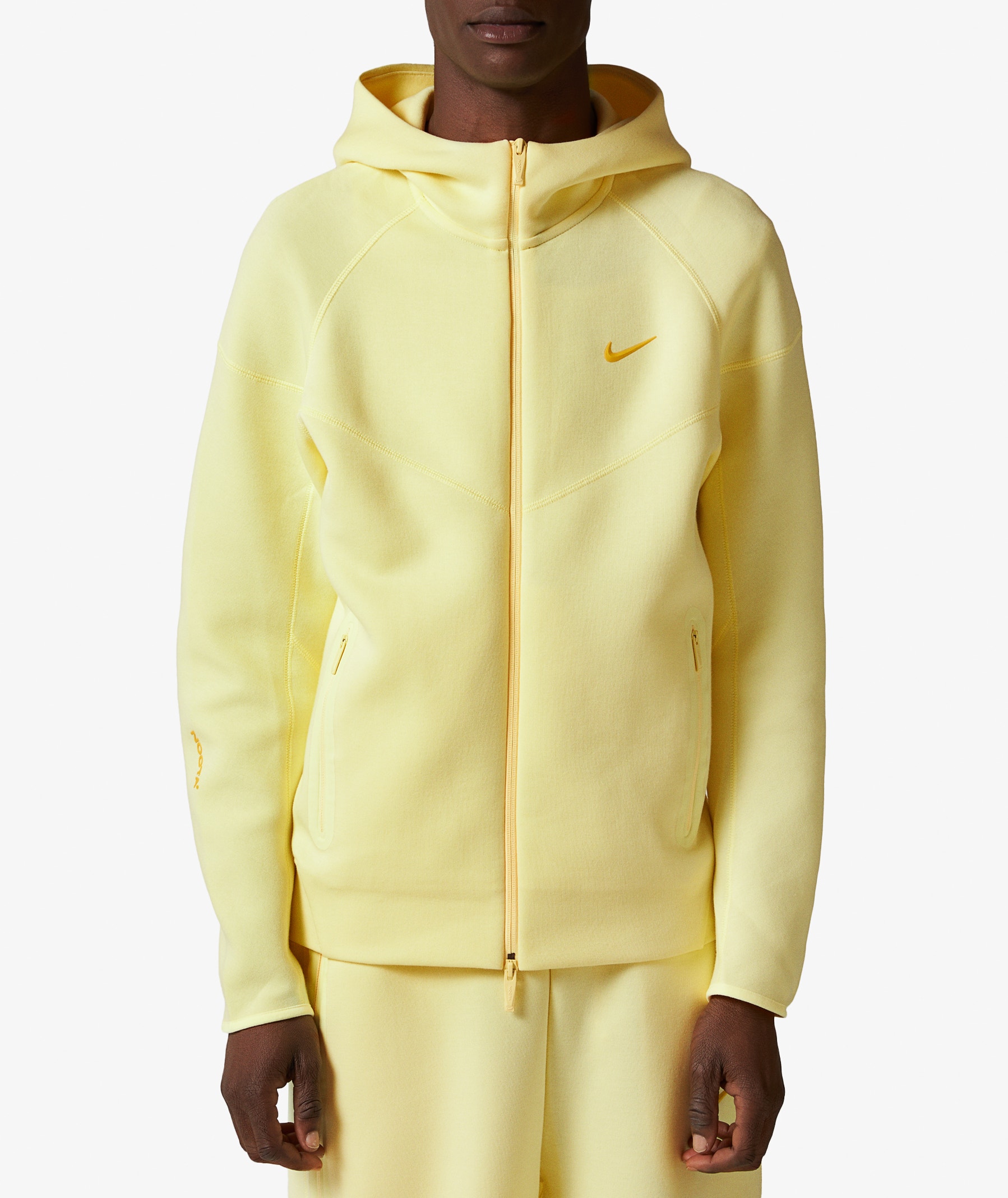 Nike NOCTA Tech Fleece Zip Hoodie x Drake in Light Yellow | SVD USA