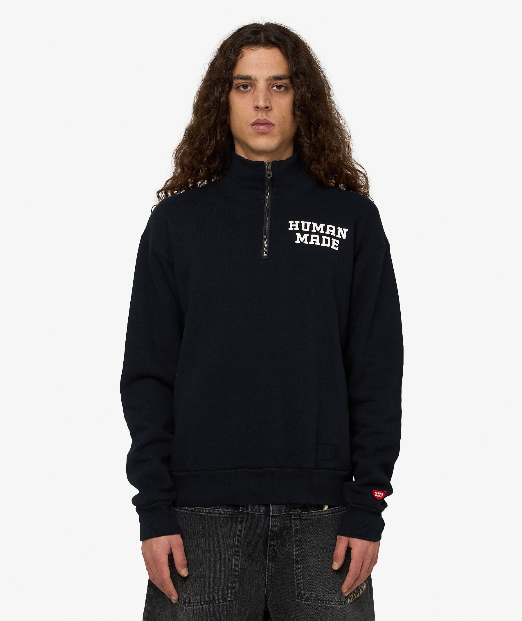 HUMAN MADE Half-Zip Sweatshirt | Navy Blue | SVD USA