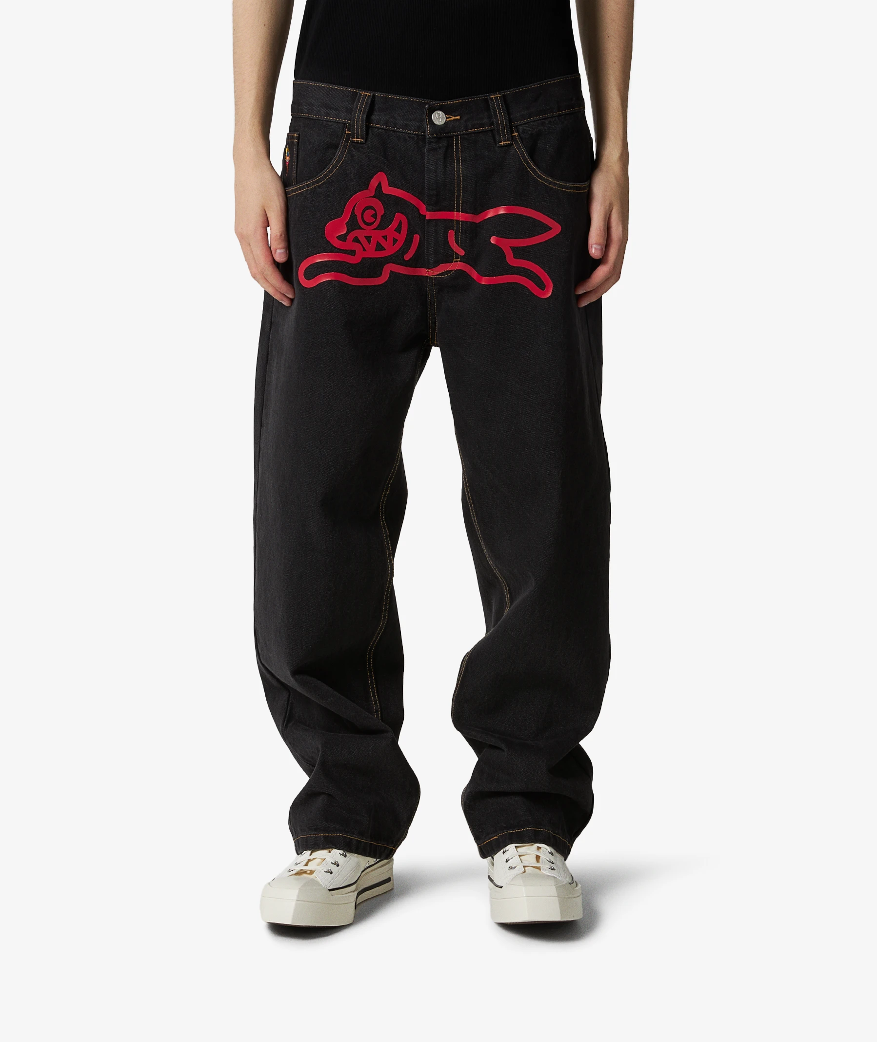 Icecream Running Dog Double Scoop Denim Pants in Black | SVD USA