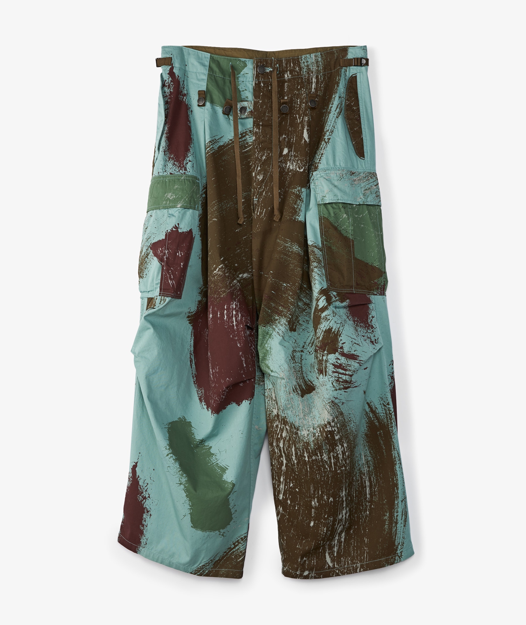 Turquoise KAPITAL Combed Burberry Brush-Camo Jumbo Cargo Pants | SVD